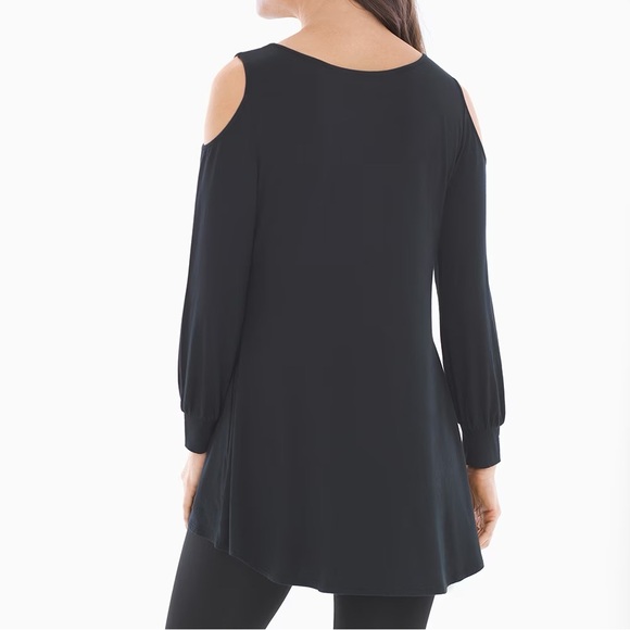NWT Soma Soft Terry Cold Shoulder Tunic Black - Picture 2 of 10
